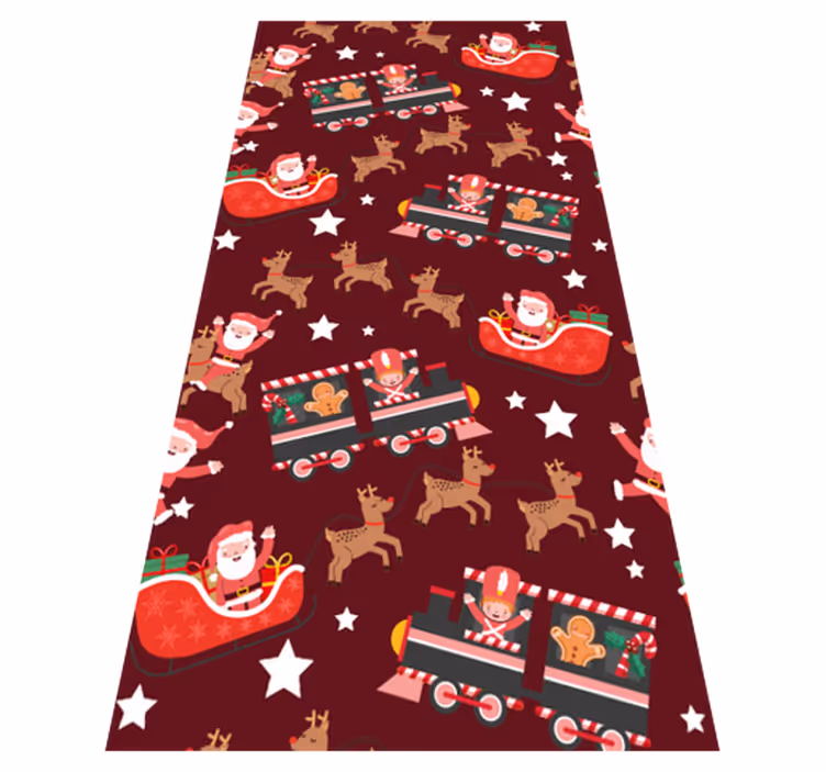 Christmas vinyl carpet santa claus sleigh design - TenStickers