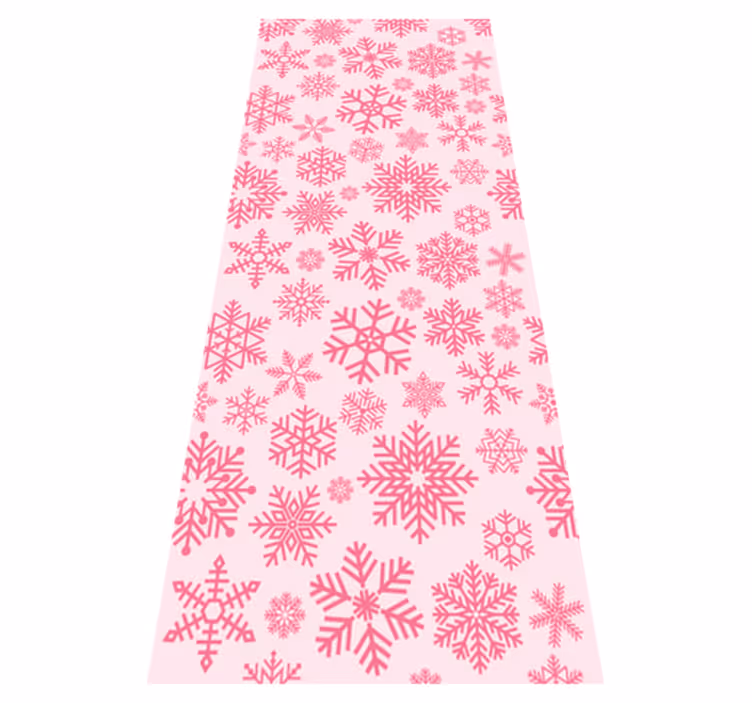 Christmas vinyl carpet with pink snowflakes design - TenStickers