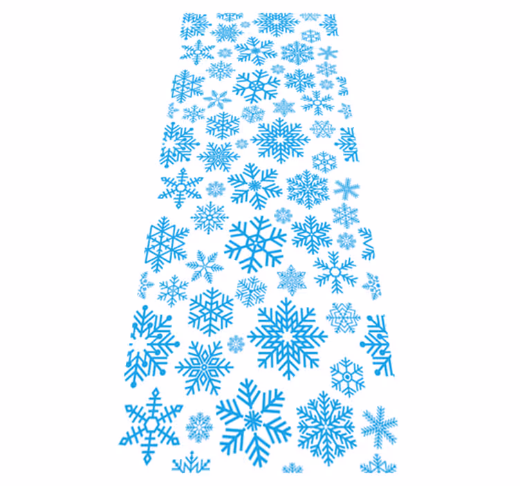 Christmas vinyl carpet with various blue snowflakes - TenStickers