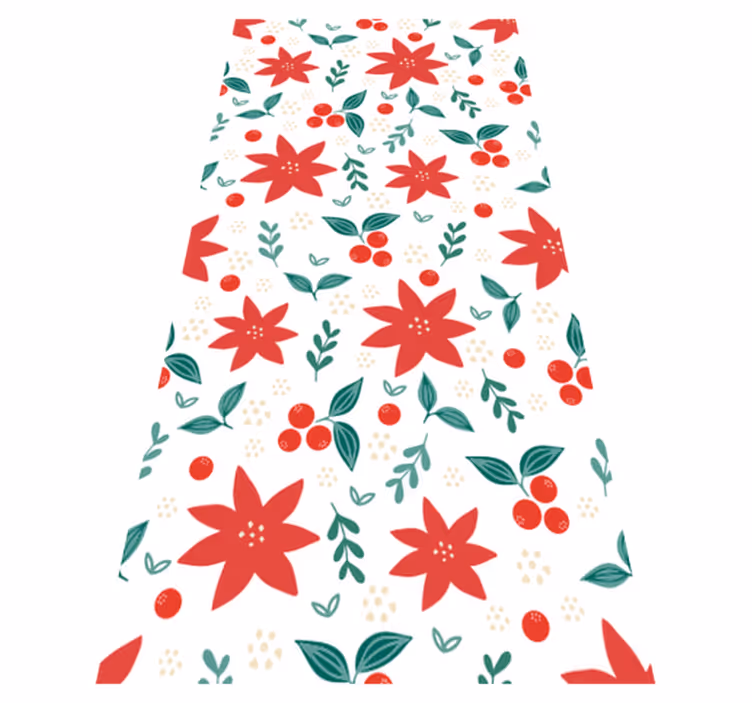 Christmas vinyl carpet with christmas blooms - TenStickers