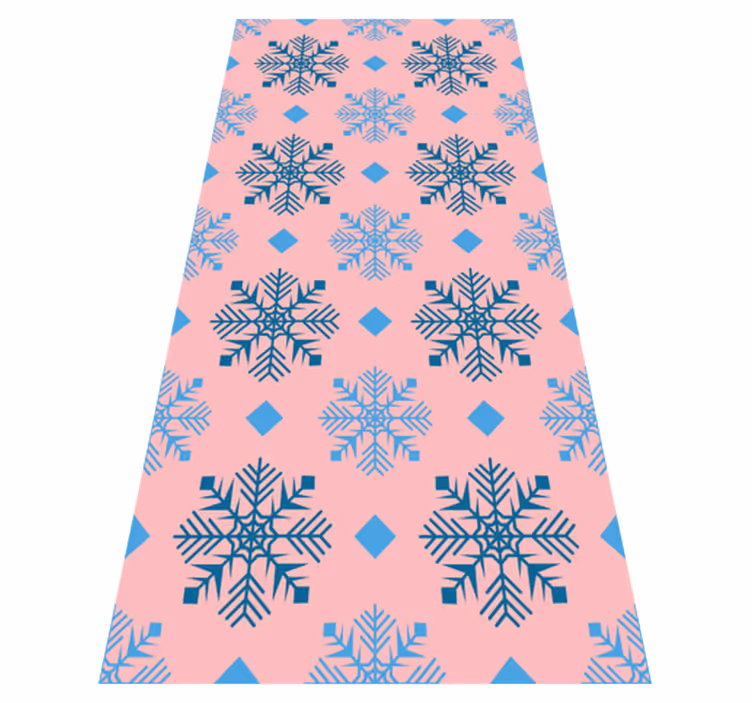 Christmas vinyl carpet with pink and blue snowflakes - TenStickers