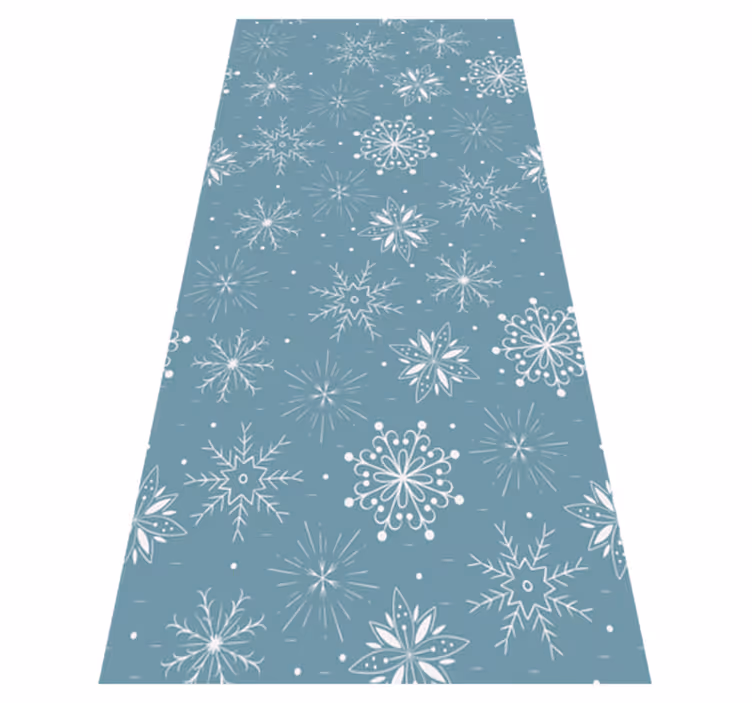 Christmas vinyl carpet with blue and white snowflakes - TenStickers