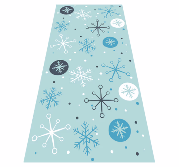Christmas vinyl carpet with decorative snowflakes - TenStickers