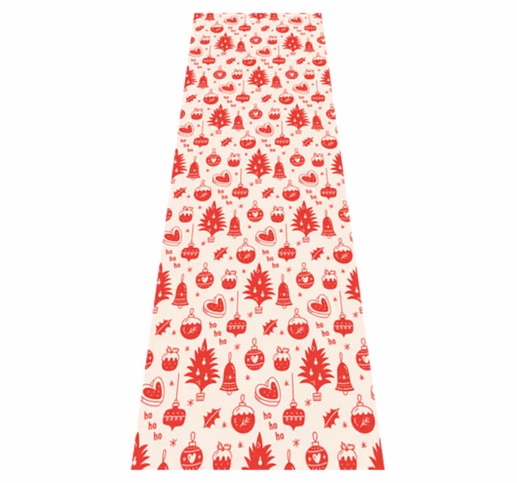 Christmas vinyl carpet with adorable red and pink design - TenStickers
