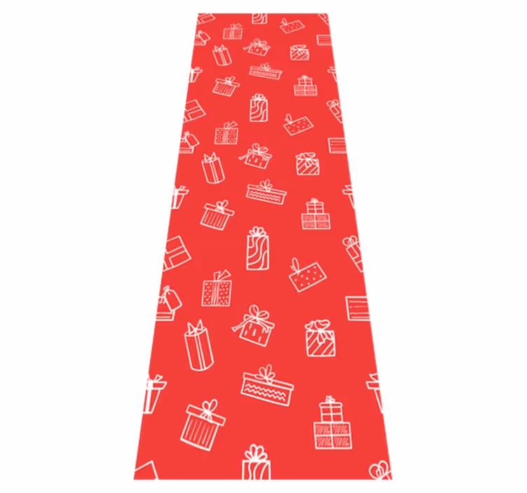 Christmas vinyl carpet white gifts on red background - TenStickers