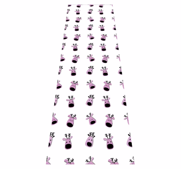 Christmas vinyl carpet pink deer design - TenStickers