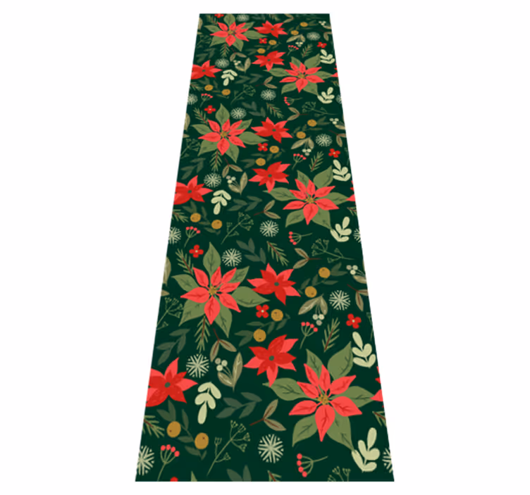 Christmas vinyl carpet with festive leaf designs - TenStickers