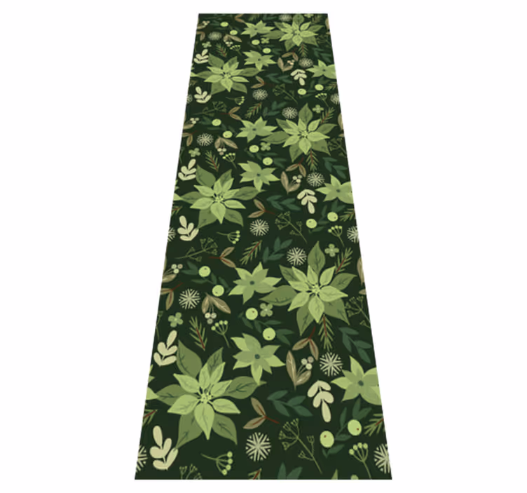 Christmas vinyl carpet with green flower decor - TenStickers