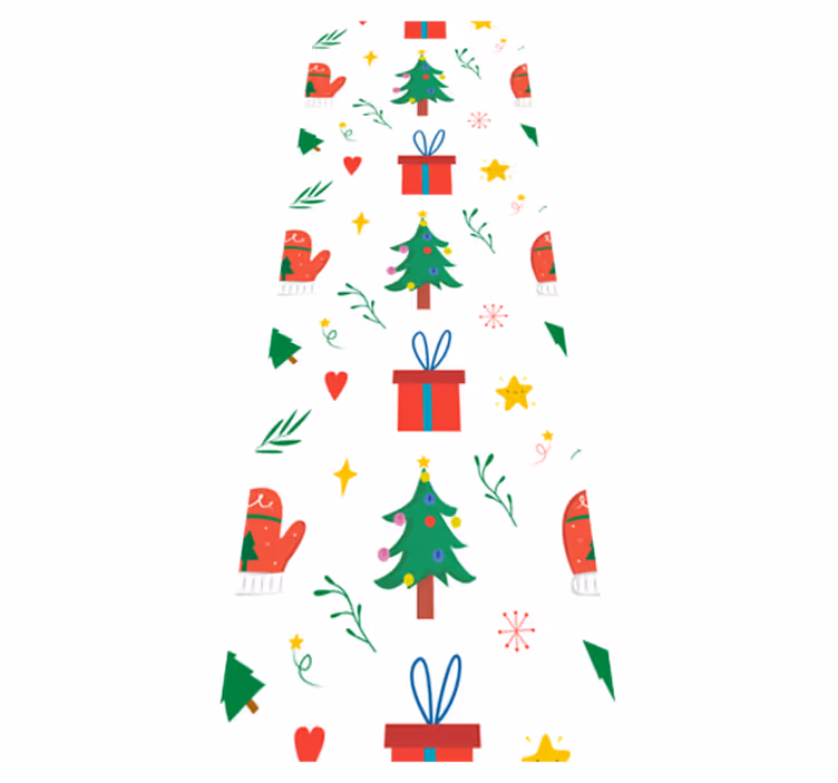 Christmas vinyl carpet with colorful gifts and mittens - TenStickers