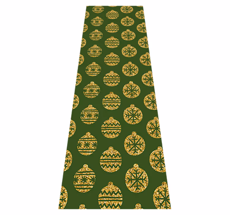 Christmas vinyl carpet with golden charms on green - TenStickers