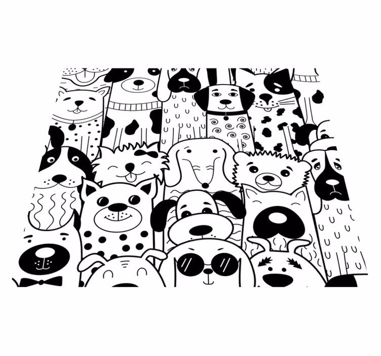 Bedroom vinyl carpet with dogs pattern - TenStickers