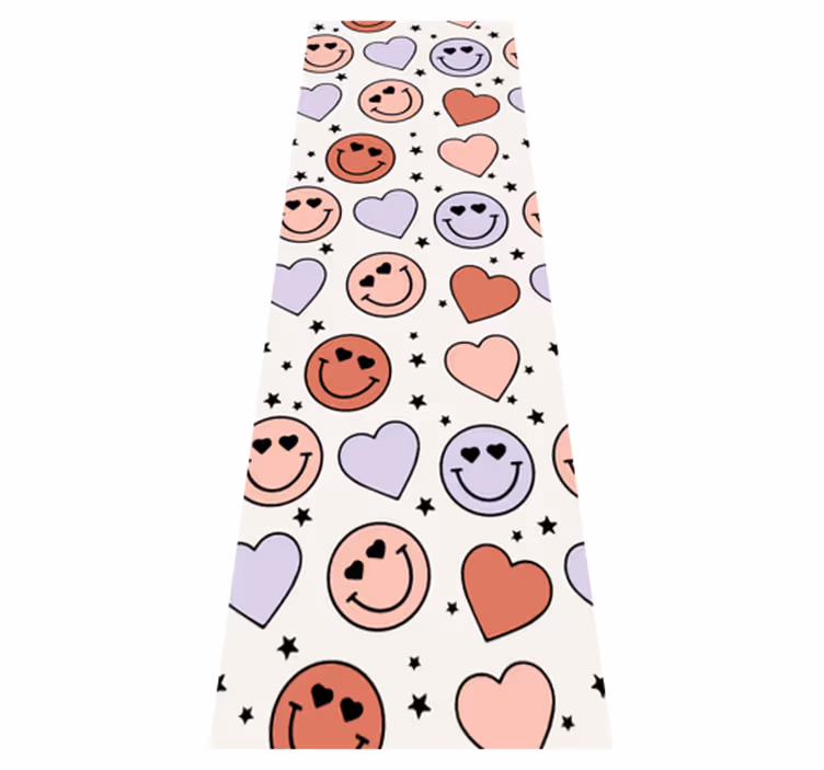 Bedroom vinyl carpet with love and heart emojis - TenStickers