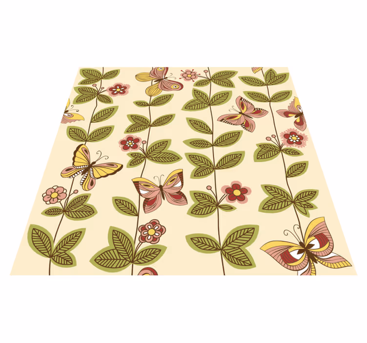 Bedroom vinyl carpet with butterflies - TenStickers