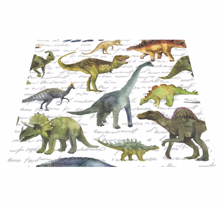 Bedroom vinyl carpet with lifelike dinosaurs - TenStickers