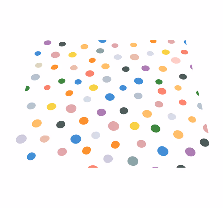Bedroom vinyl carpet with colorful dots on white - TenStickers
