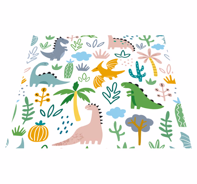Bedroom vinyl carpet with scandinavian jurassic design - TenStickers