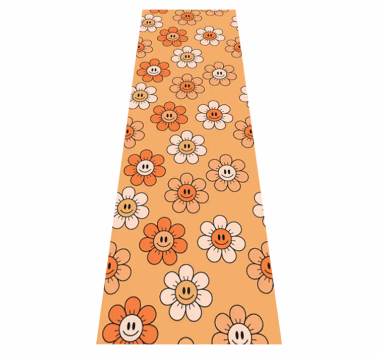 Bedroom vinyl carpet with orange smiley faces - TenStickers