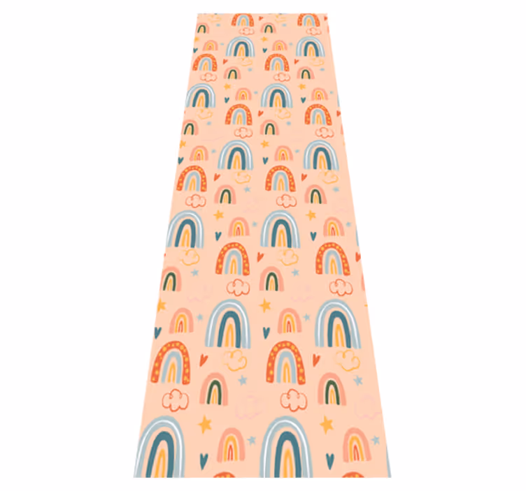 Bedroom vinyl carpet with rainbow pattern for kids - TenStickers
