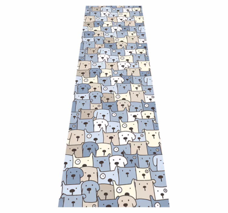 Bedroom vinyl carpet with gray drawn dogs - TenStickers