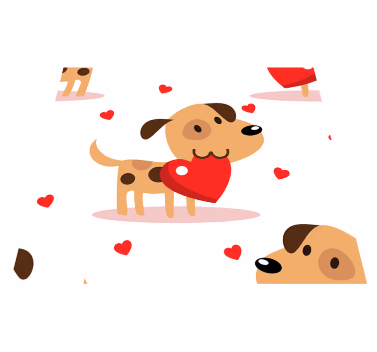 Red dogs bedroom vinyl carpet - TenStickers