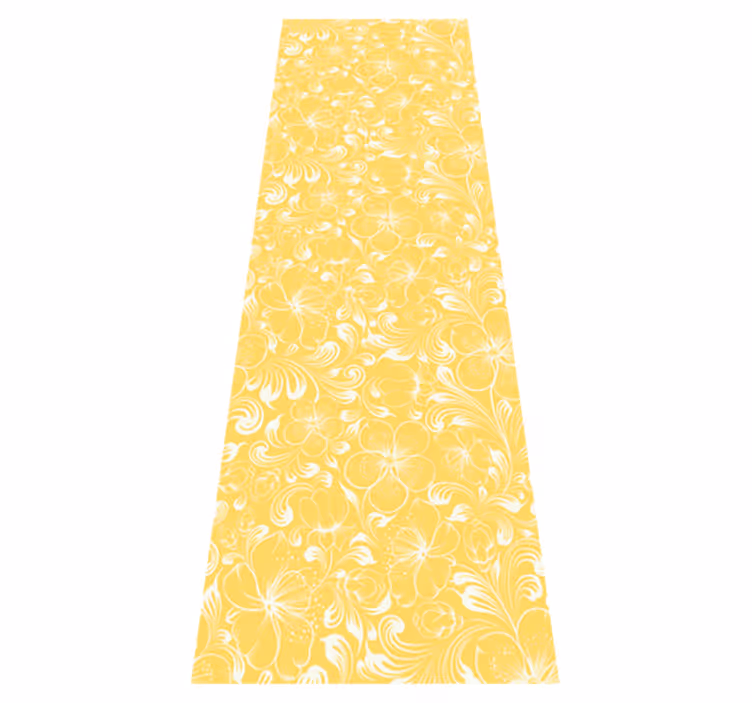 Yellow floral grandmillenial style bedroom vinyl carpet - TenStickers