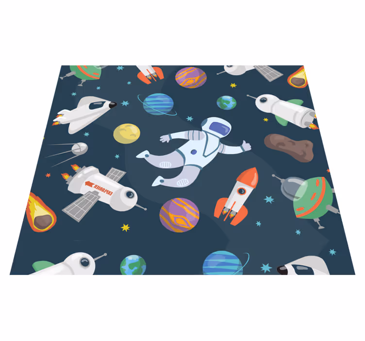 Bedroom vinyl carpet space ships - TenStickers