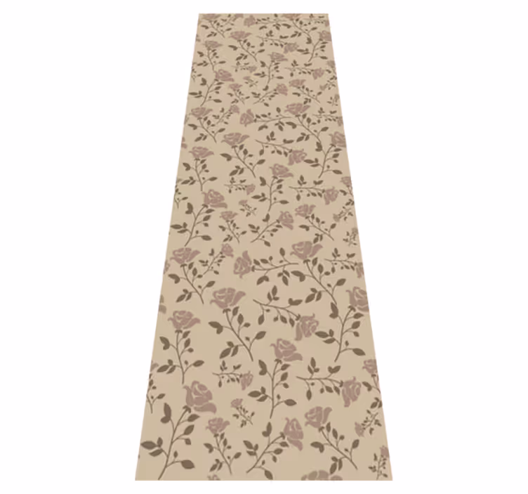 Bedroom vinyl carpet with brown vintage rose pattern - TenStickers