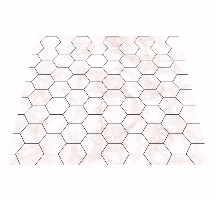 Bedroom vinyl carpet in marble hexagon design - TenStickers