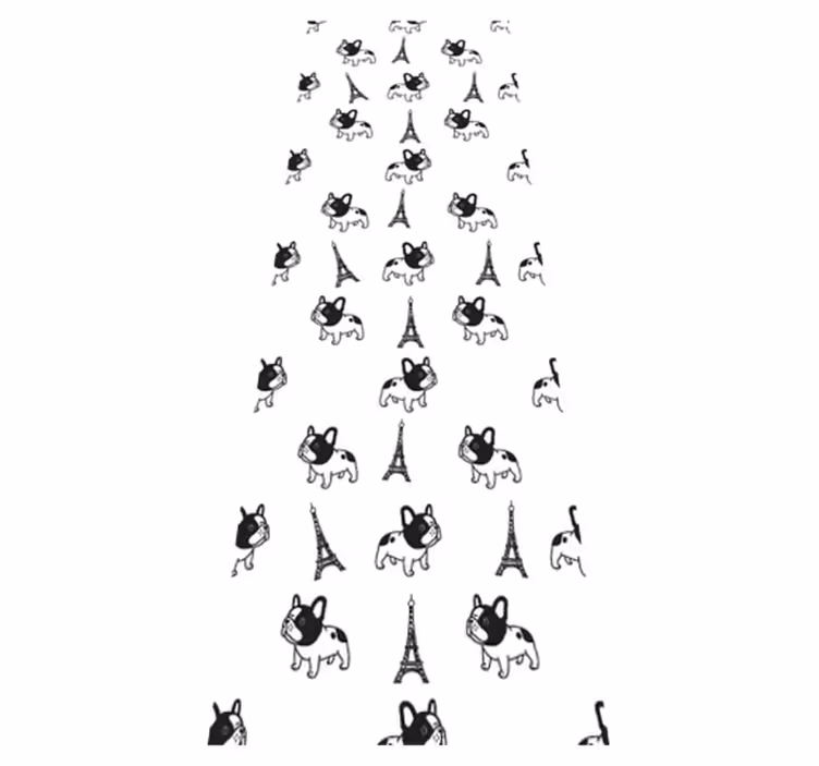 Bedroom vinyl carpet french bulldog in paris - TenStickers