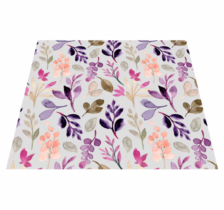 Floral soft colour bedroom vinyl carpet - TenStickers