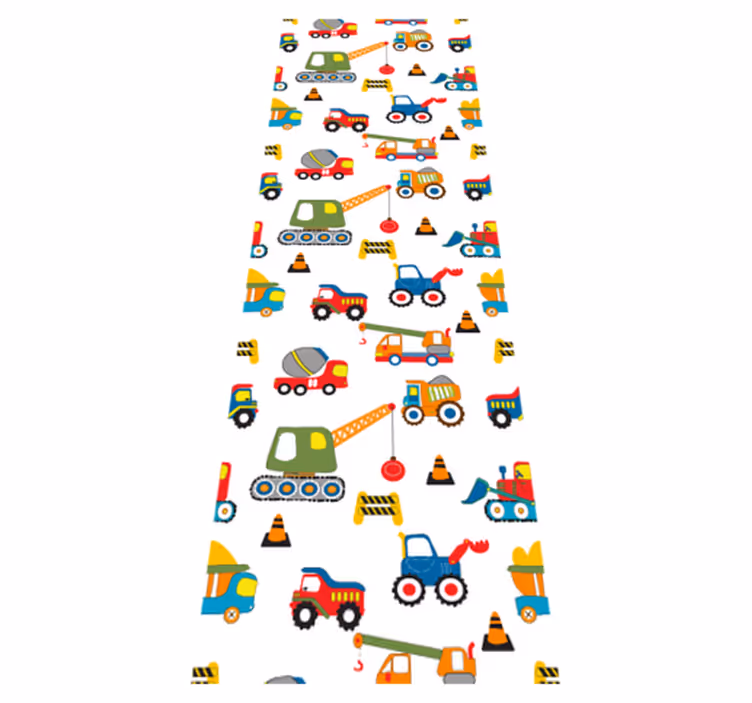 Cute design diggers at work bedroom vinyl carpet - TenStickers
