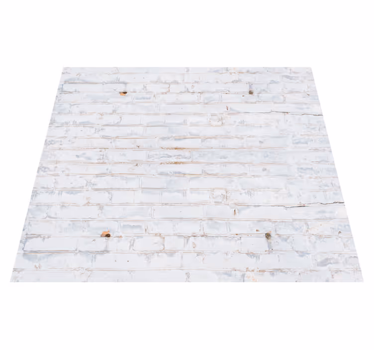 Bedroom vinyl carpet in white brick with worn paint - TenStickers