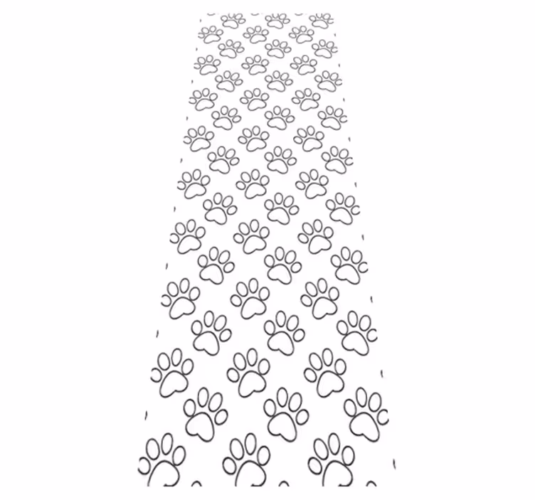 Bedroom vinyl carpet with cat paw print design - TenStickers