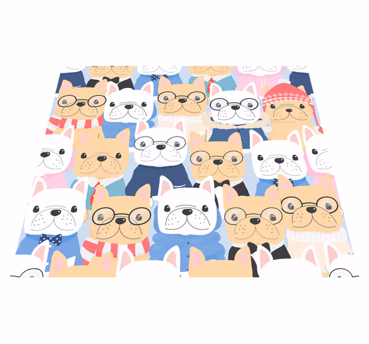 Cute puppies bedroom vinyl carpet - TenStickers