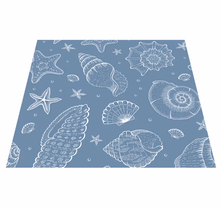 Bedroom vinyl carpet with marine life and seashells - TenStickers