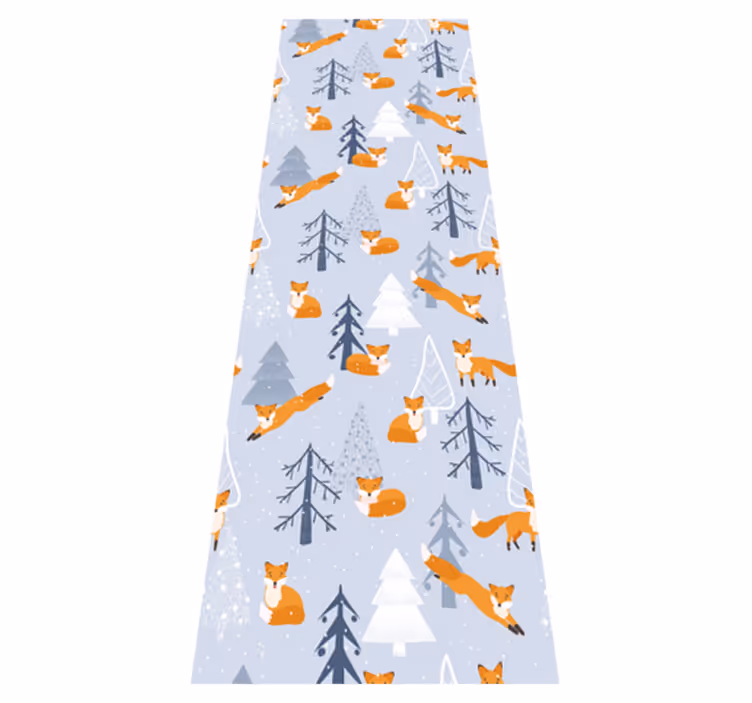 Bedroom vinyl carpet with cute fox winter forest design - TenStickers