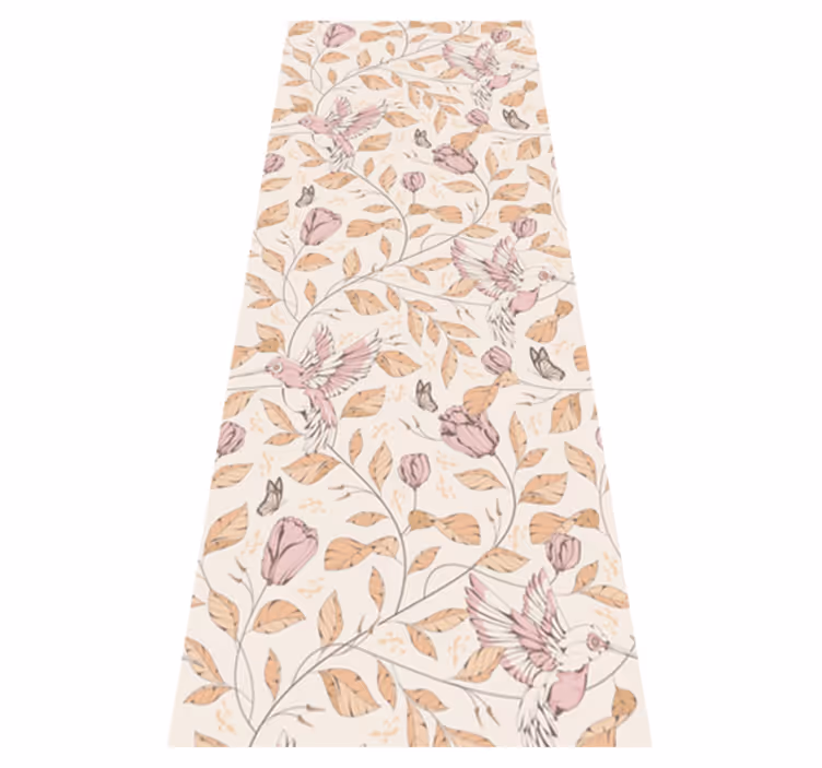 Bedroom vinyl carpet with beige tulip pattern - TenStickers