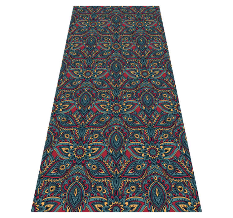 Bedroom vinyl carpet with red indian design - TenStickers