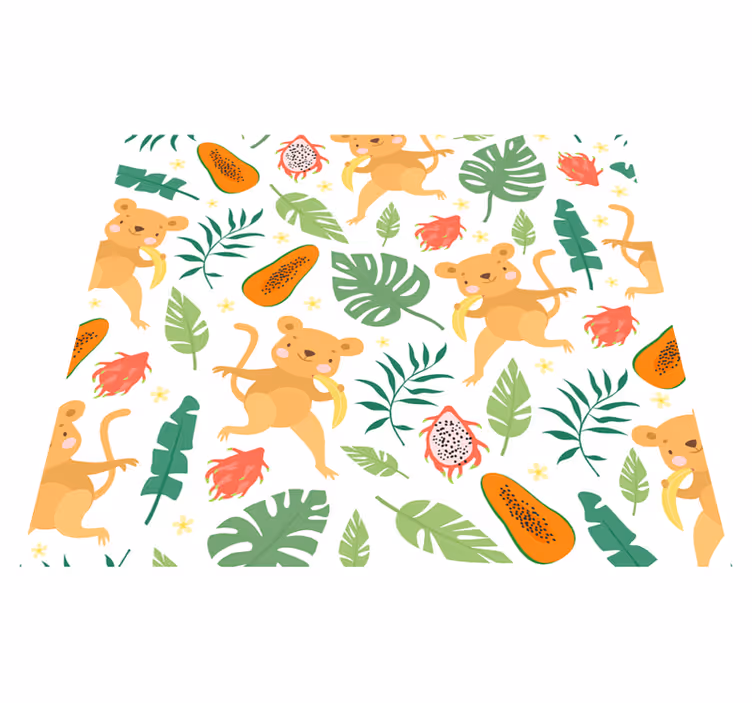 Bedroom vinyl carpet with tropical monkey branches - TenStickers