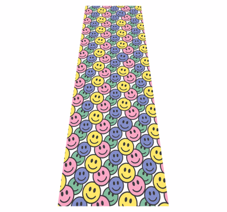 Bedroom vinyl carpet with colorful pastel smiles - TenStickers