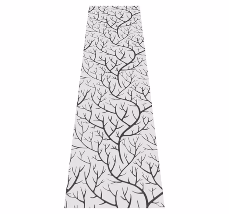 Bedroom vinyl carpet with thin gray branches and birds - TenStickers
