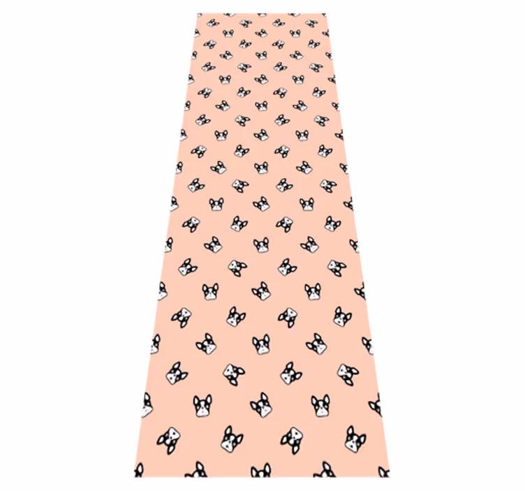 Bedroom vinyl carpet with adorable french bulldogs pattern - TenStickers