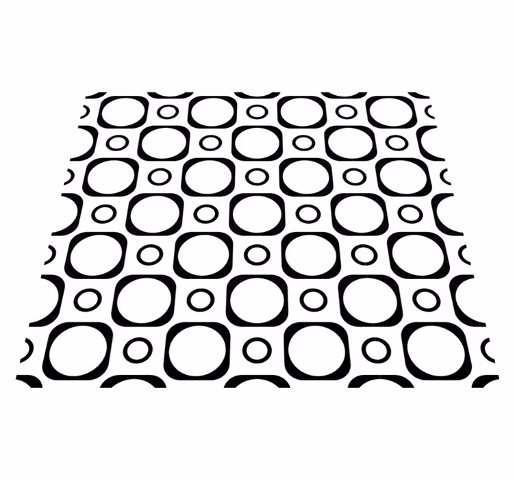 Bedroom vinyl carpet in black and white tiles - TenStickers