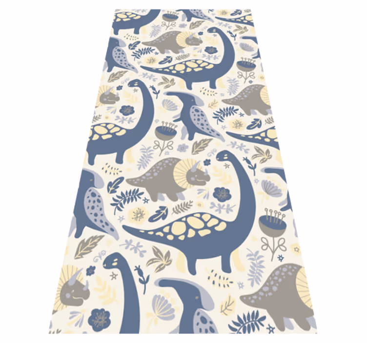 Bedroom vinyl carpet in blue dinosaur nordic style - TenStickers