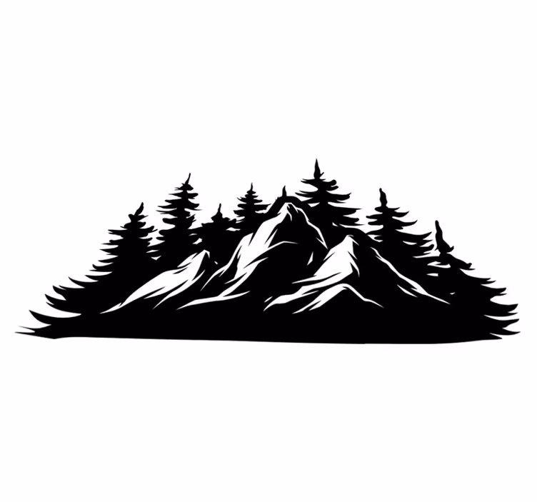 Nature vinyl carpet mountain range design - TenStickers