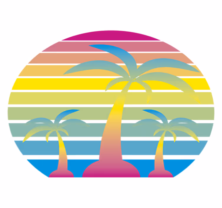Nature vinyl carpet 80s vintage sunset design - TenStickers