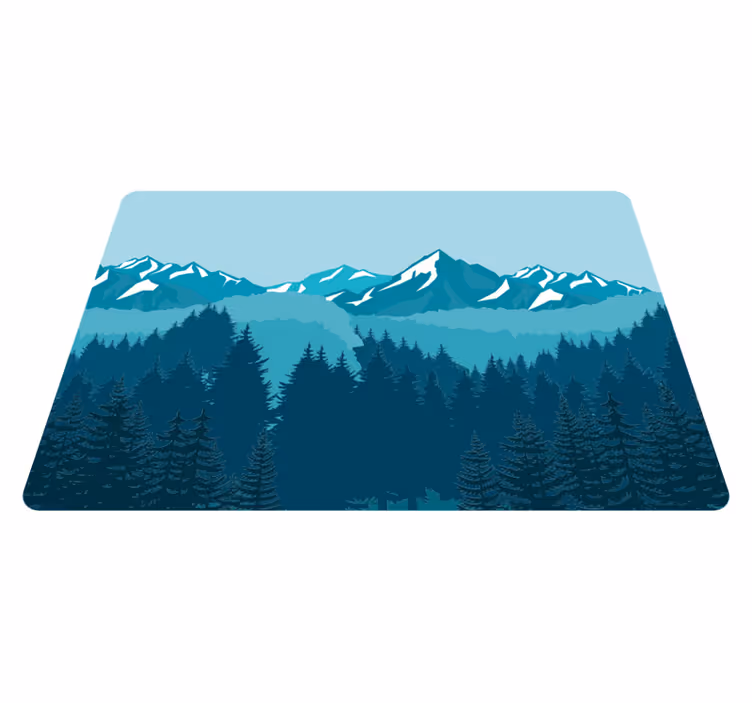 Nature vinyl carpet full blue green landscape - TenStickers
