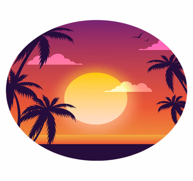Nature vinyl carpet in 70s sunset colors - TenStickers