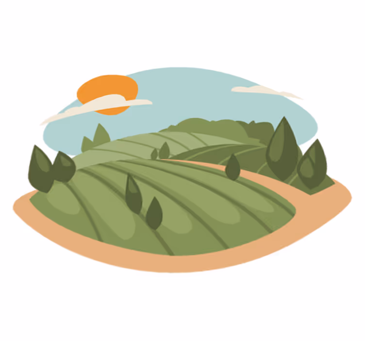 Nature vinyl carpet with fields design - TenStickers