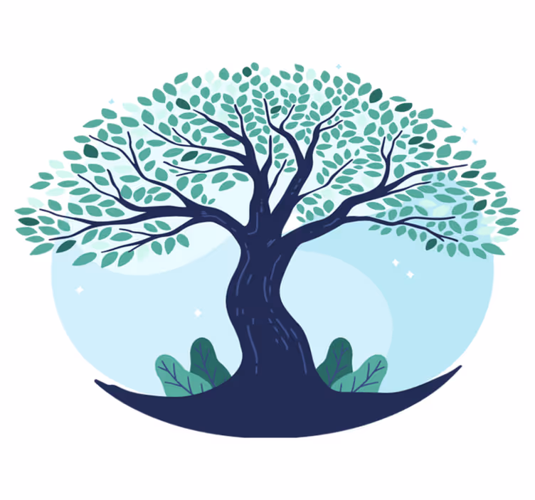 Nature vinyl carpet tree of life in blue - TenStickers